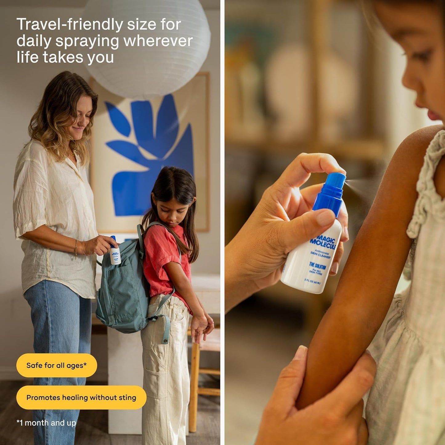 Magic Molecule Hypochlorous Acid Spray for Breakout-Prone Skin, Eczema & Itchy Rashes | Helps 50+ Dermal Issues | for All Skin Types 3.4 oz (Pack of 2) Travel-Friendly