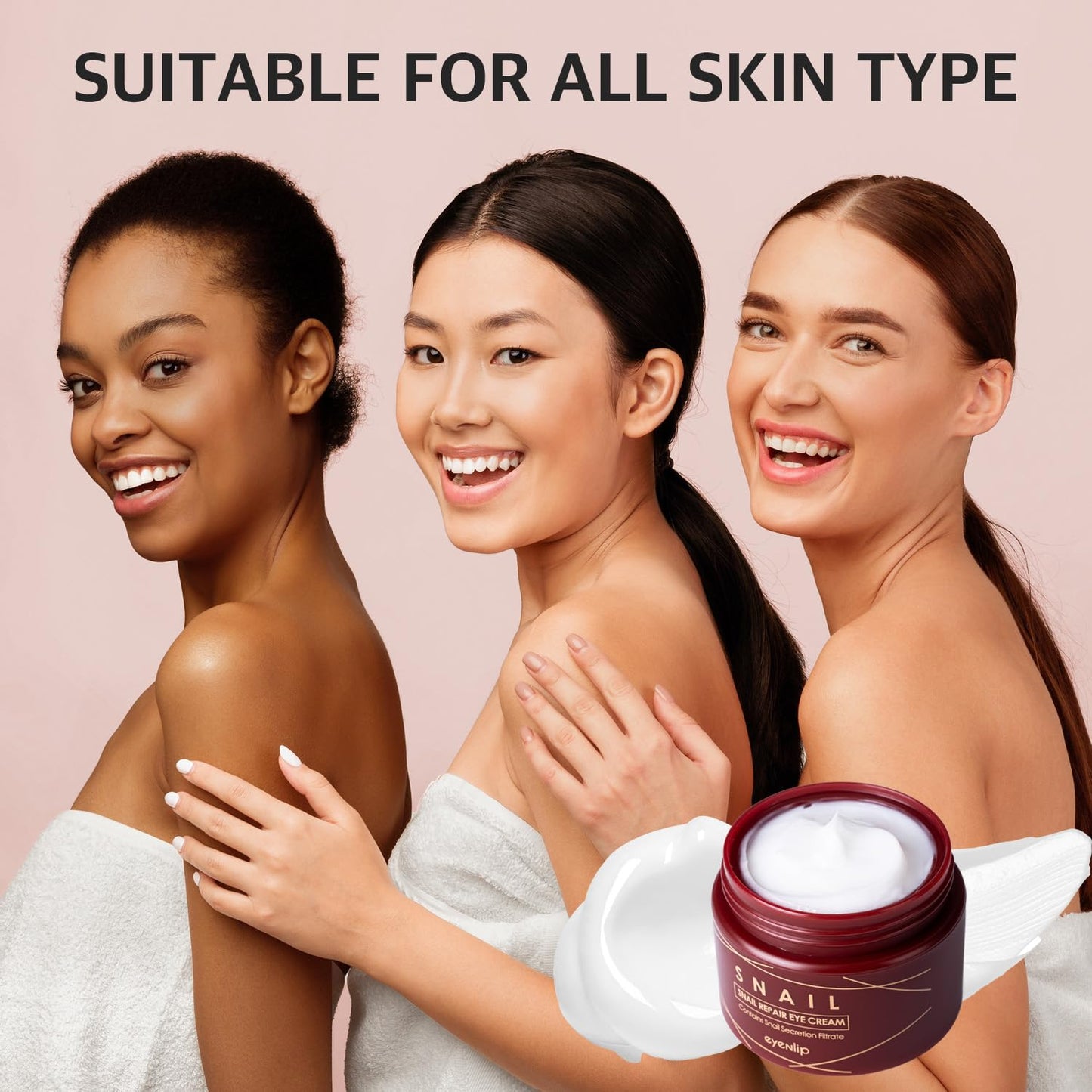 eyeNlip Snail Repair Eye Cream 1.01 fl oz - Anti-Aging & Hydrating Eye Cream with Snail Mucin, Peptides, and Niacinamide to Improve Skin Texture and Resilience, Korean Skincare