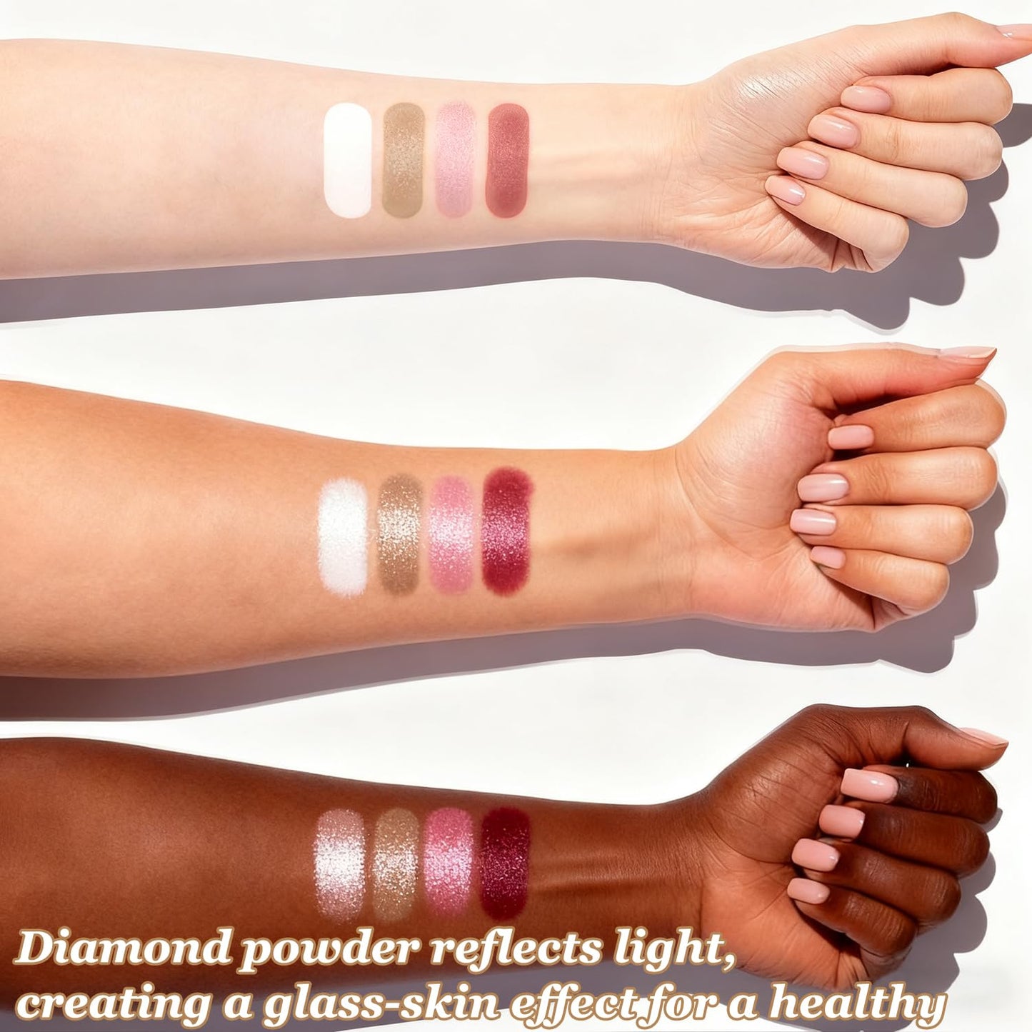 Eye & Cheek Palette - Eyeshadow and Highlighter Makeup, Face Highlighter Palette for Women, Multitasking Blush, Highlighting Eye & Cheek Palette, 4-In-1Makeup Palettes Kit, Natural Glow Contour Powder