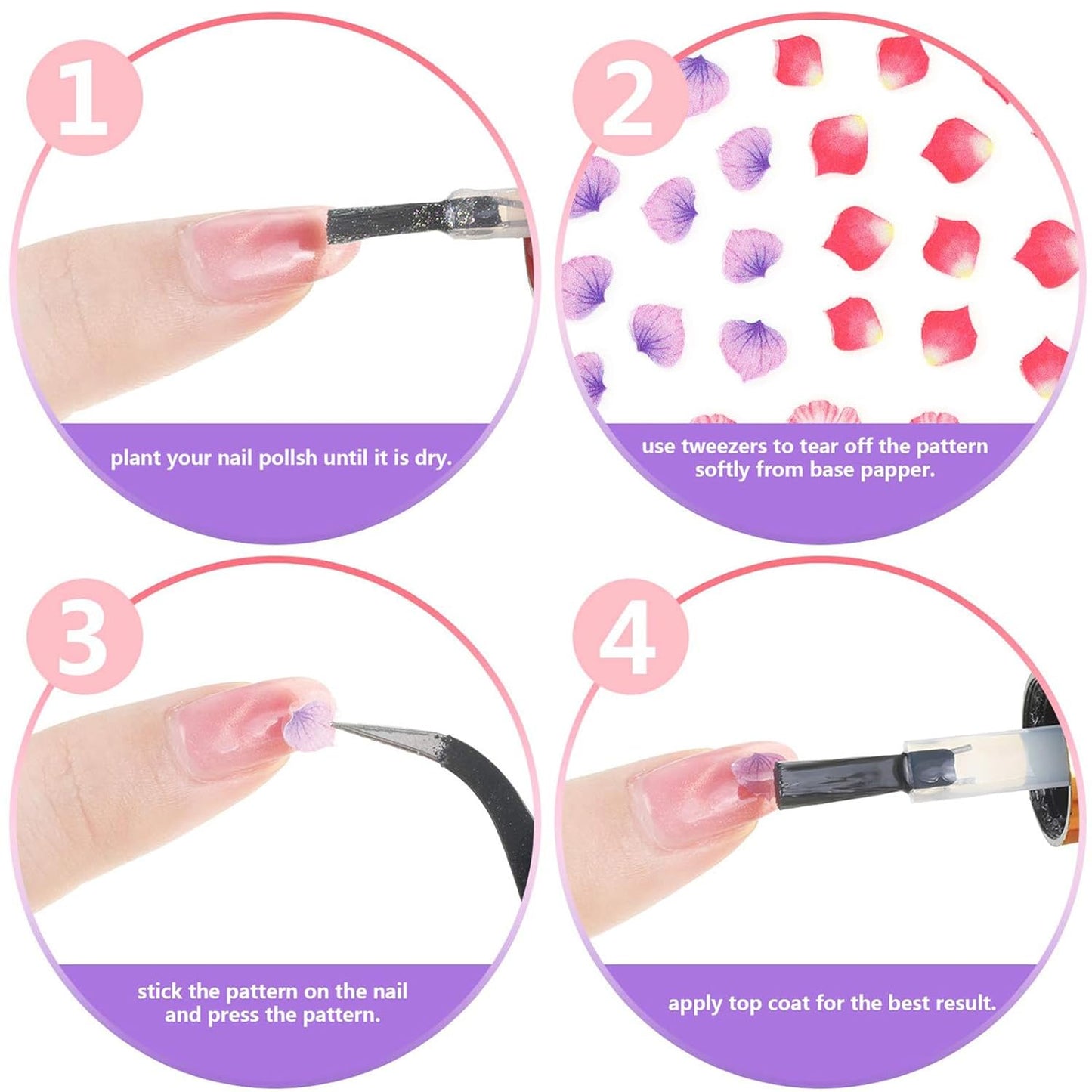 Blulu 5000 Pcs Flower Nail Stickers 100 Sheets 3D Self Adhesive Nail Stickers Multi Design Decals Multicolor Flower Manicure Decals with Tweezer(Retro Floral Series)