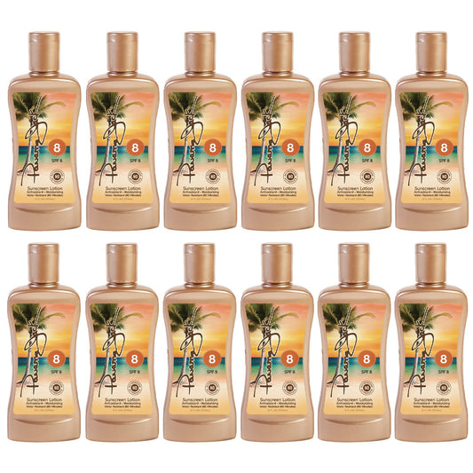 Panama Jack Sunscreen Tanning Lotion - SPF 8, PABA, Paraben, Gluten & Cruelty Free, Antioxidant Moisturizing Formula, 6 FL OZ (Pack of 12)