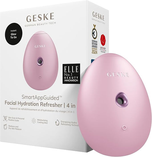 SmartAppGuided™ Facial Hydration Refresher | 4 in 1 | Water Atomizer | Moisturizing Spray Machine | Face Mister | Humidifier for Natural Glow | Reduce Redness & Dry Skin