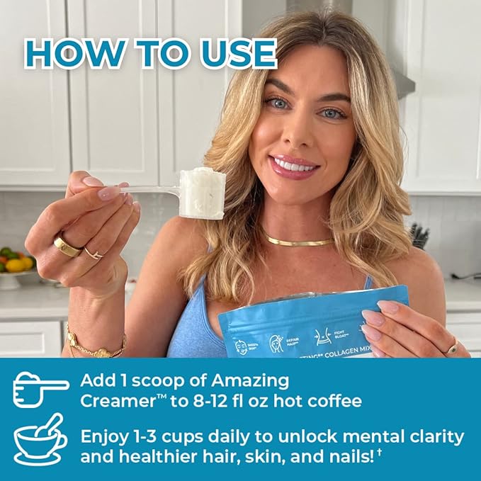 Superfoods Company Amazing Creamer with Collagen - Keto Creamer-Hyaluronic Acid & MCT Oil - Brain Boost & Curbs Cravings - Supports Healthy Skin & Hair - Diet-Friendly [30 Servings] [Vanilla]