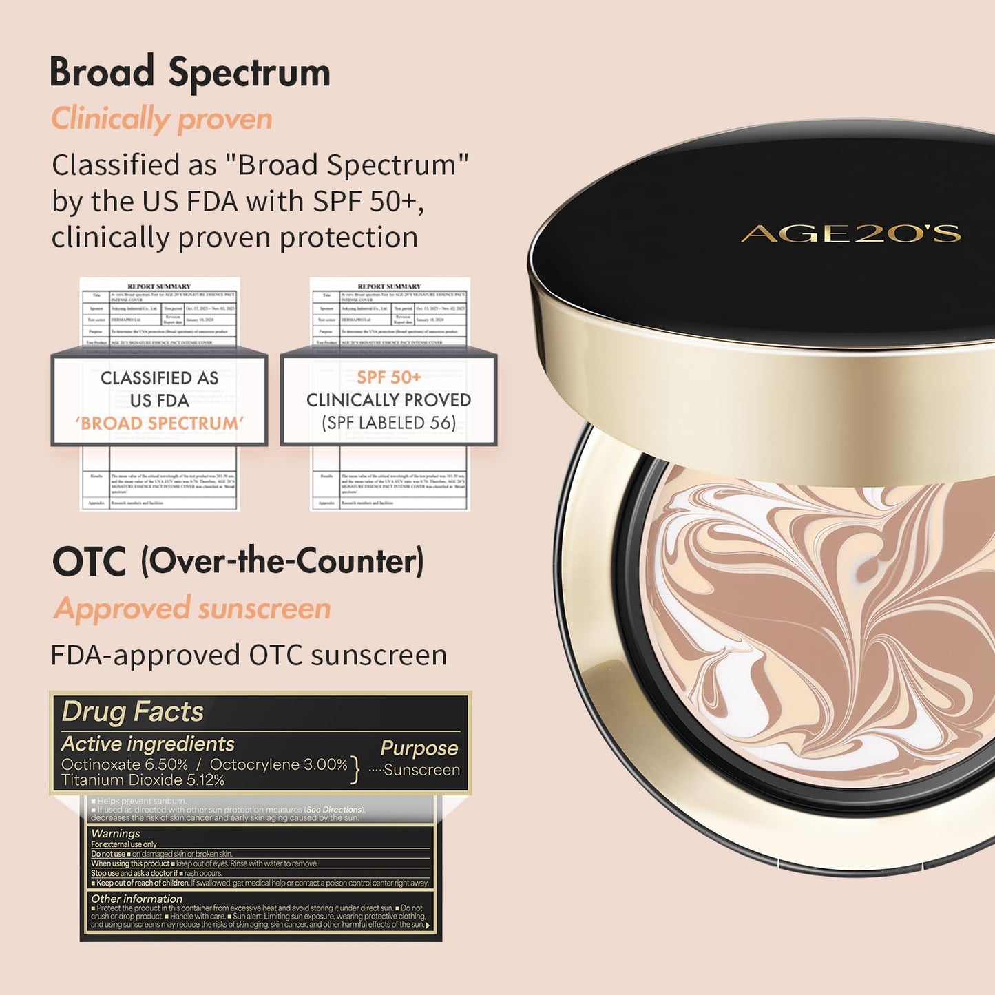 AGE20'S Signature Essence Pact SPF 50+ | Pack of 1 | 25N SAND | Cream Foundation, Dewy Finish, Natural Coverage | Korean Cushion Foundation