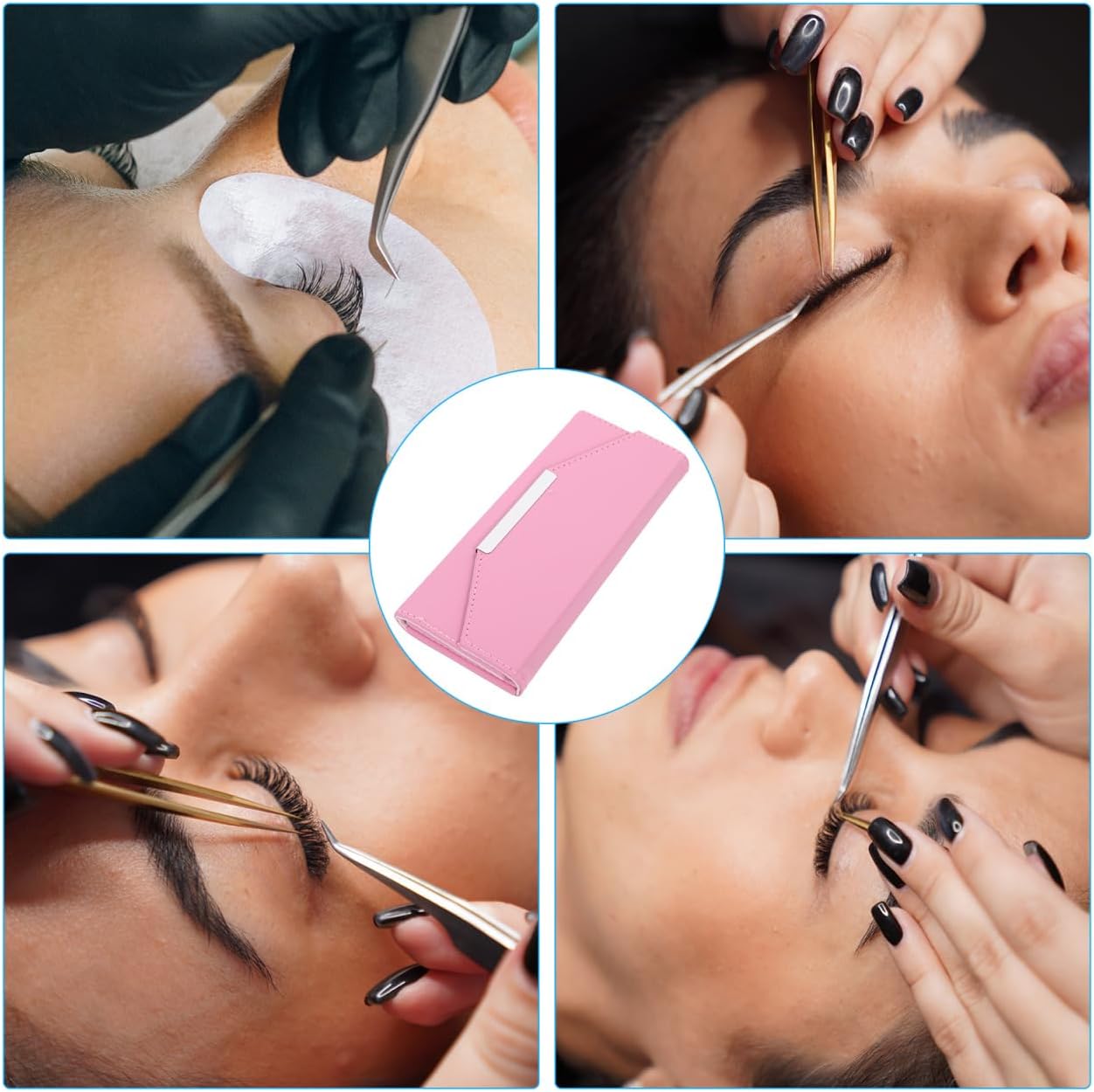 Didiseaon Eyelash Tweezers Case Portable Storage Bag for Eyelash Extension Tools Compact Lightweight Lash Tweezer Holder Box for Travel and Home