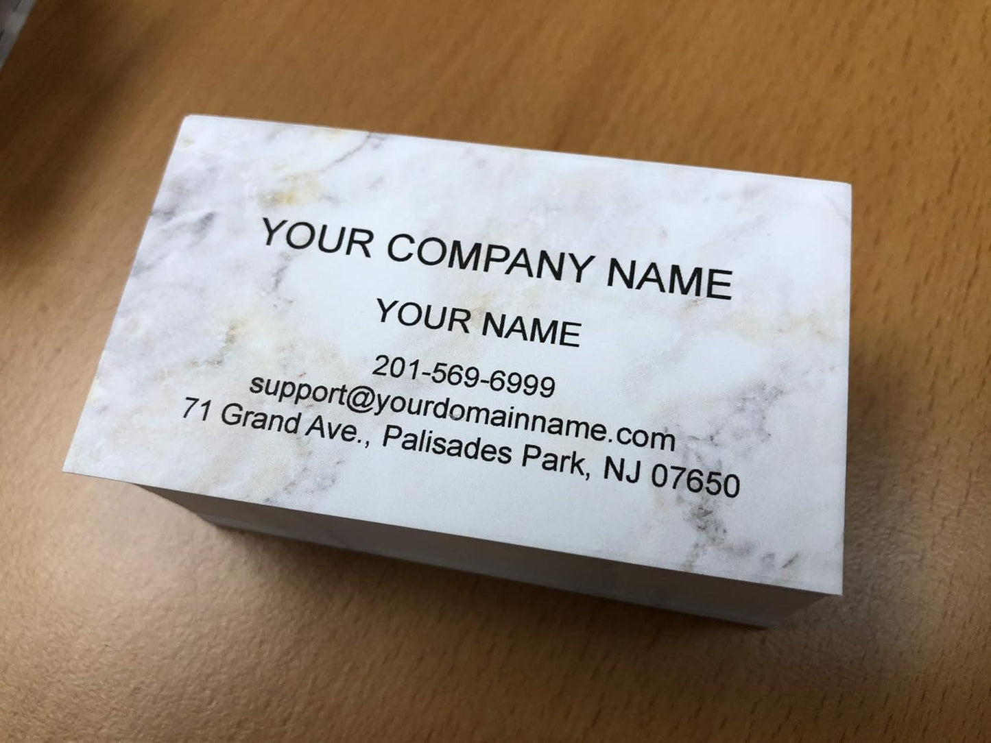 Custom Premium Business Cards 100 pcs Full color - Printed on 16pt(350gsm) or14pt (308gsm) Classic matte paper, Made in The USA (Marble Plain)