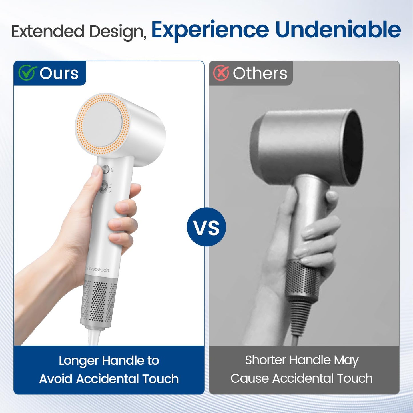 Hair Dryer with 150000 RPM High Speed 1400w Motor for 1-5min Fast Dry, 3 Heat/Cool Wind Level & 49db Low Noise,1.5 Billion Plasma & Industry-Leading Strong Magnetic Nozzle Diffuser Travel Blow Dryer