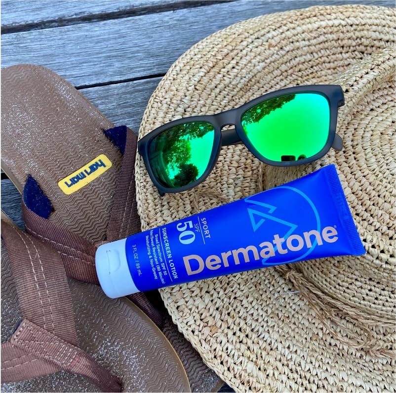 Dermatone Sport Sunscreen Lotion SPF 50 | Water/Sweat Resistant (80 min) | Oxybenzone and Octinoxate Free Sunscreen for Body and Face | Moisturizing | Broad Spectrum Protection SPF Lotion | 3oz