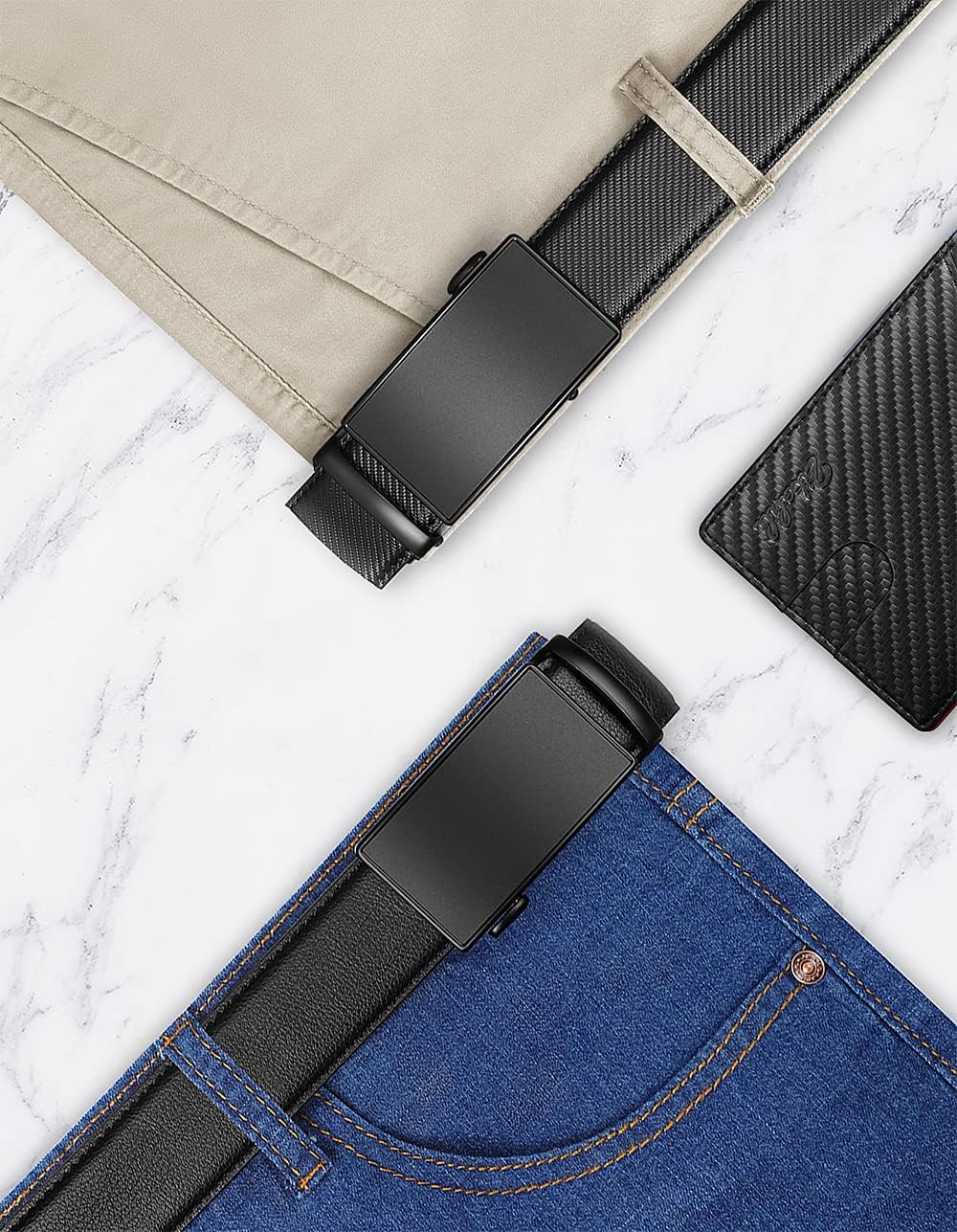 Zitahli Belt Men, Ratchet Belt Dress with 1 3/8" Premium Leather,Slide Belt with Easier Adjustable Automatic Buckle