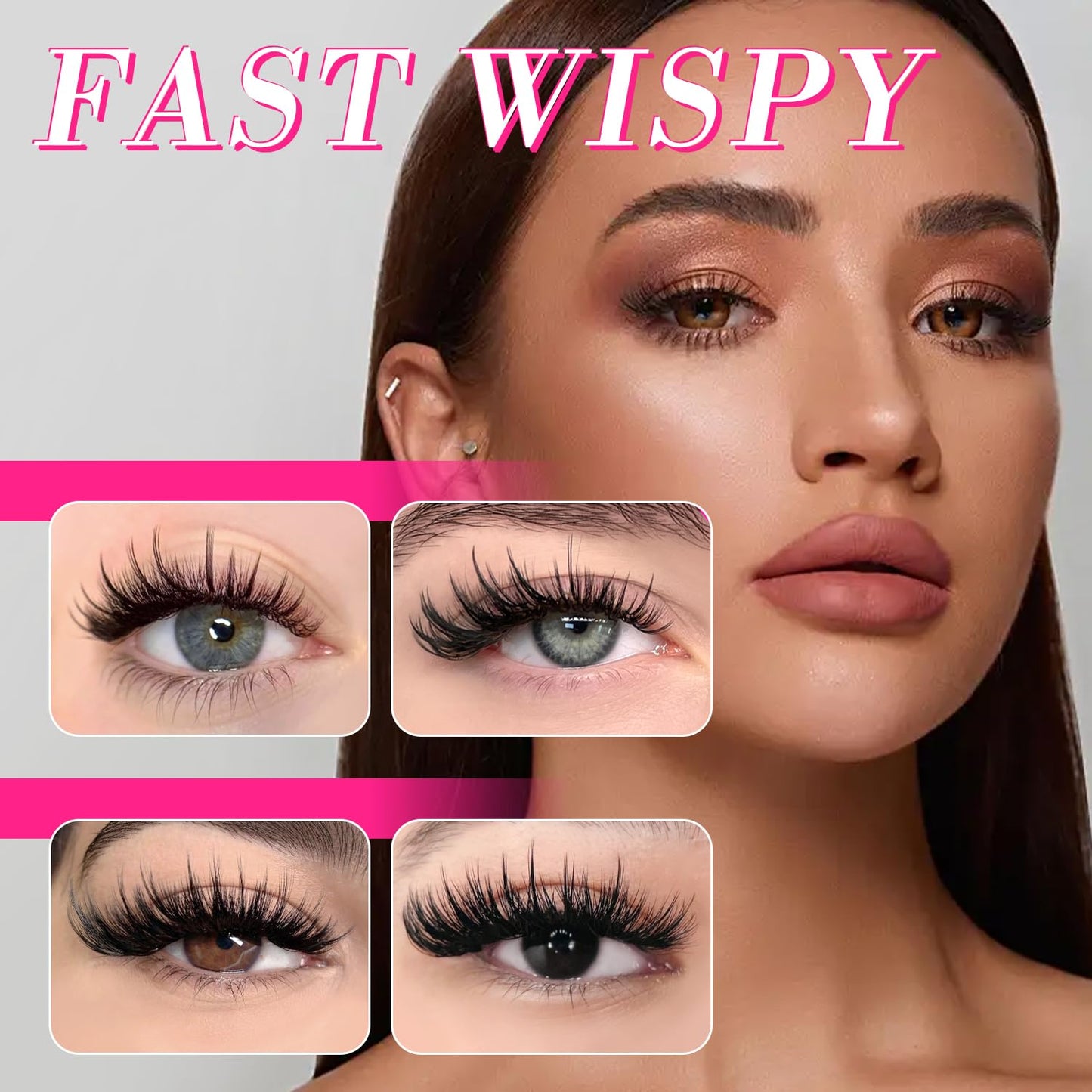 TDANCE Premade Fans Eyelash Extensions 320 Fans Pre Made Fans Lash Extensions Middle Stem Heat Bonded Premade Lash Fans Volume Lash Extensions(320-WISPY-7D-0.07-C-8-15mm)