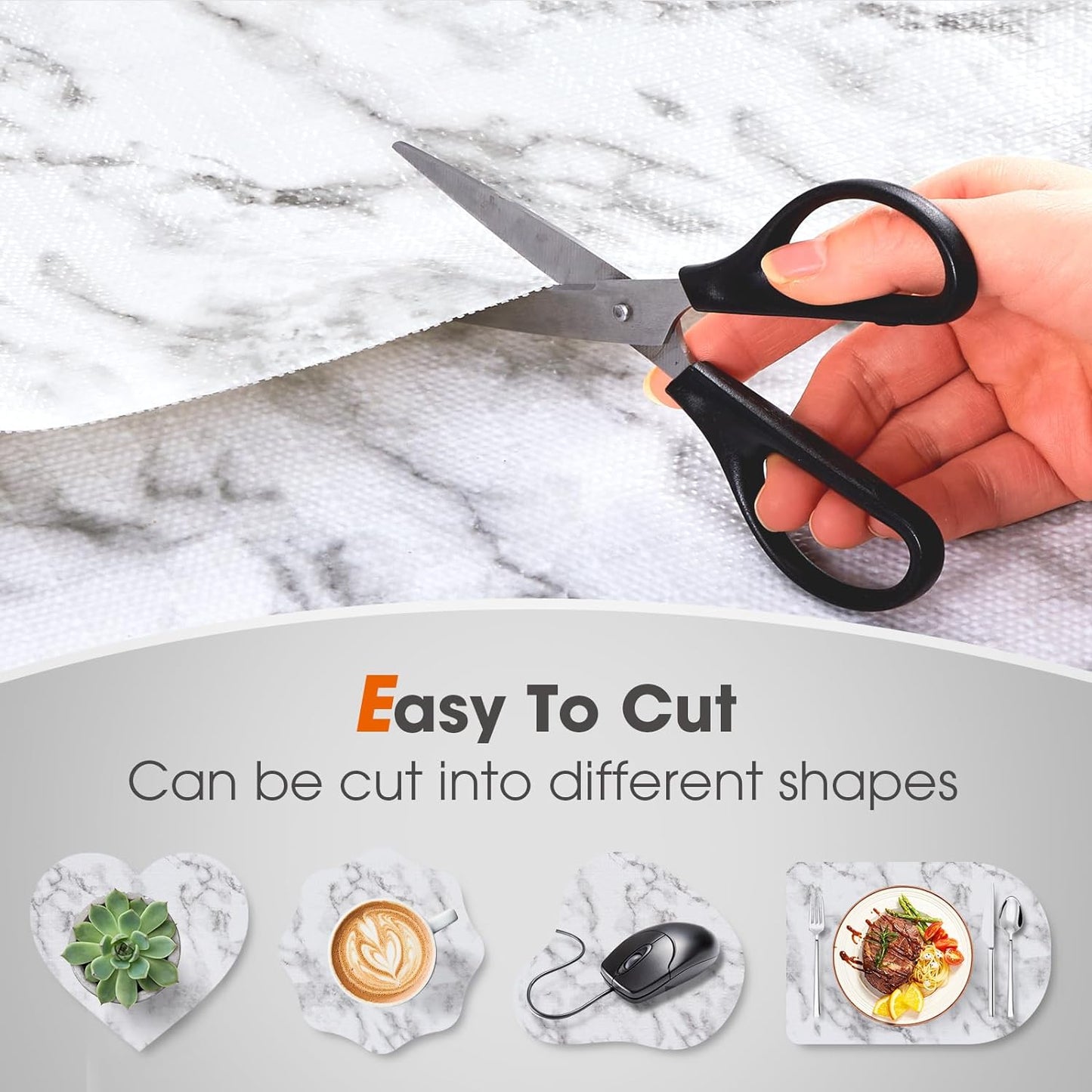 Beautysaid Shelf and Drawer Liner for Kitchen Cabinet, Non Adhesive Non Slip Shelf Paper Waterproof Washable Thickened for Dresser Pantry Shelve Bathroom Protector Liner(Marble,18 in x 30 FT)