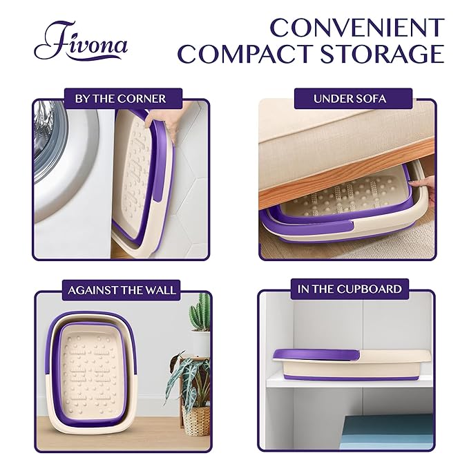 Fivona Collapsible Foot Soak Basin - Pedicure Foot Bath Soaking Tub for Tired Feet, Cracked Heels, Callus Removal & Foot Care