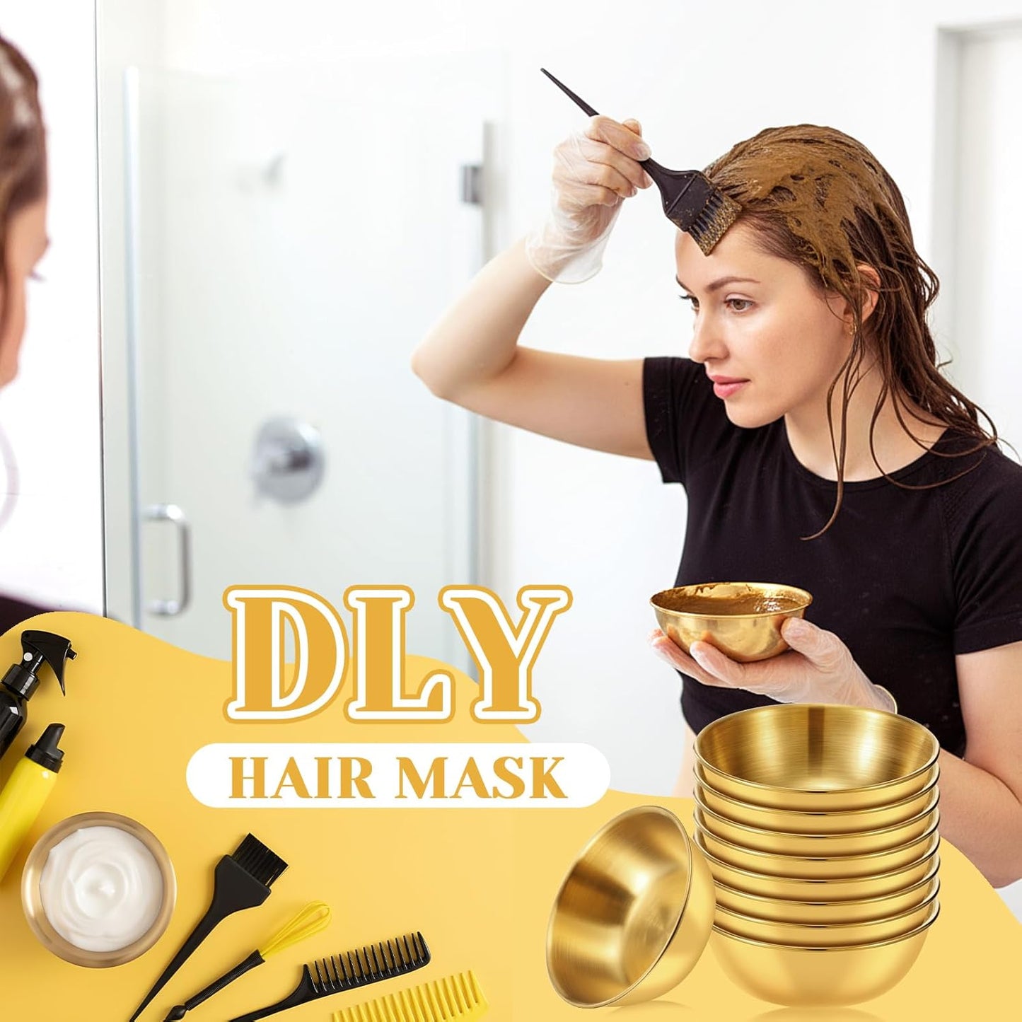 Vesici 16 Pcs Stainless Steel Facial Bowls 3.35 Inches Esthetician Mixing Bowls Esthetician Supplies for Women Skincare Salon Cosmetic Spa Home Use(Gold)