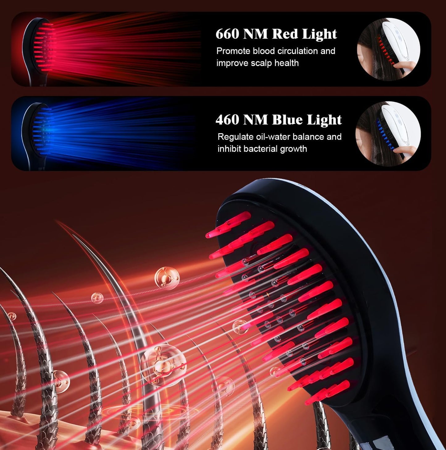 4-in-1 Hair Scalp Massager Comb - Hair Oil Applicator & Scalp Scrubber, Portable for Home & Travel Use, Ideal for Women’s Hair Care