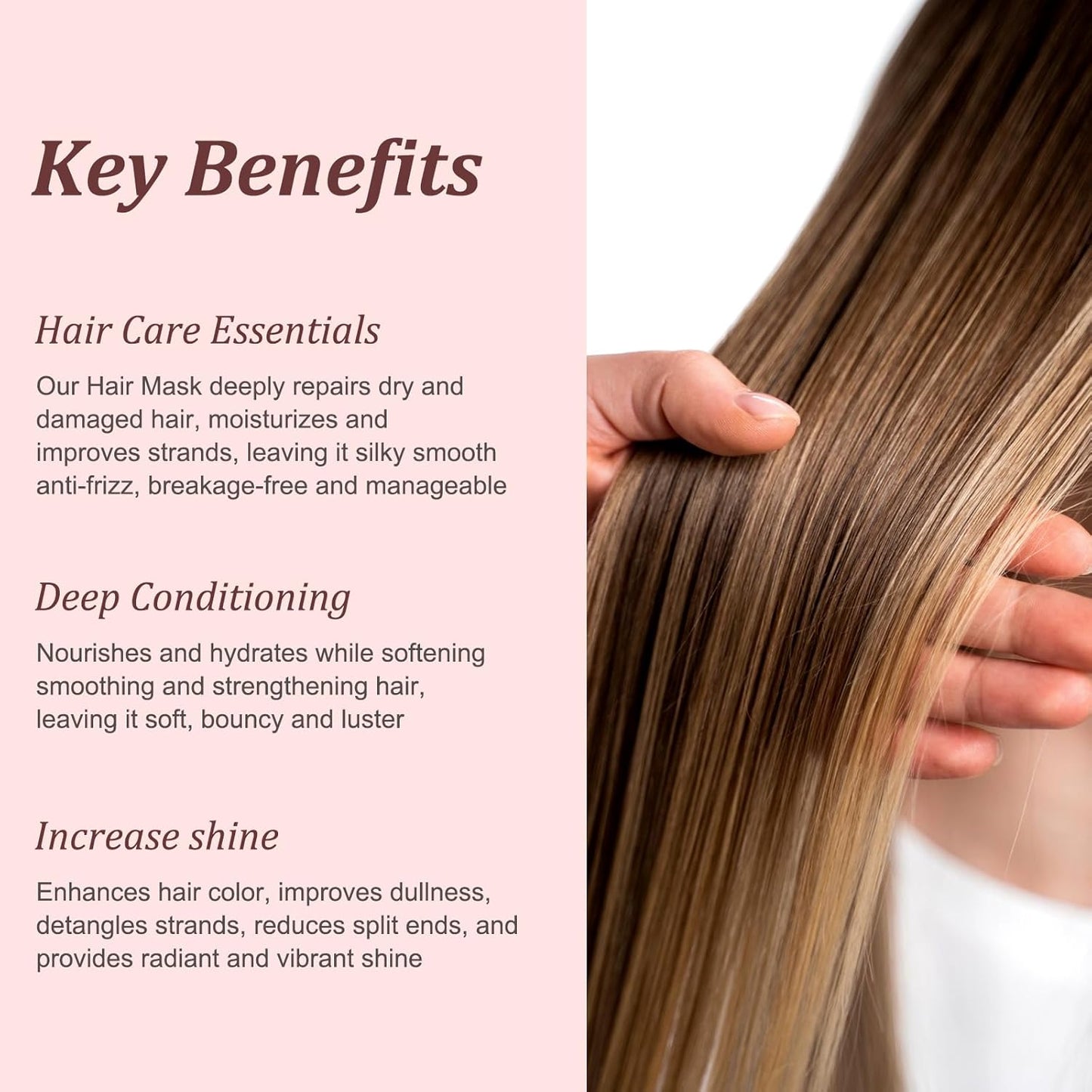 Tgideas Smooth Hydrating Hair Mask， Strengthening Shampoo ， For Dry Damaged Hair, Deep Conditioning Treatment Keratin Hair Mask,Repairs & Strengthens All Hair Types