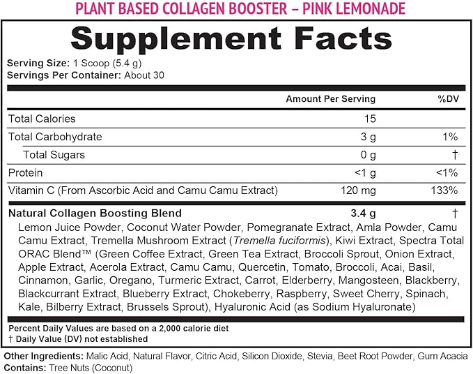 Vitauthority Vegan Collagen Powder for Women - Plant Based Collagen Supplement for Women with Proprietary Vegan Hair Skin and Nails Vitamins - Vegetarian Collagen Powder with Hyaluronic Acid