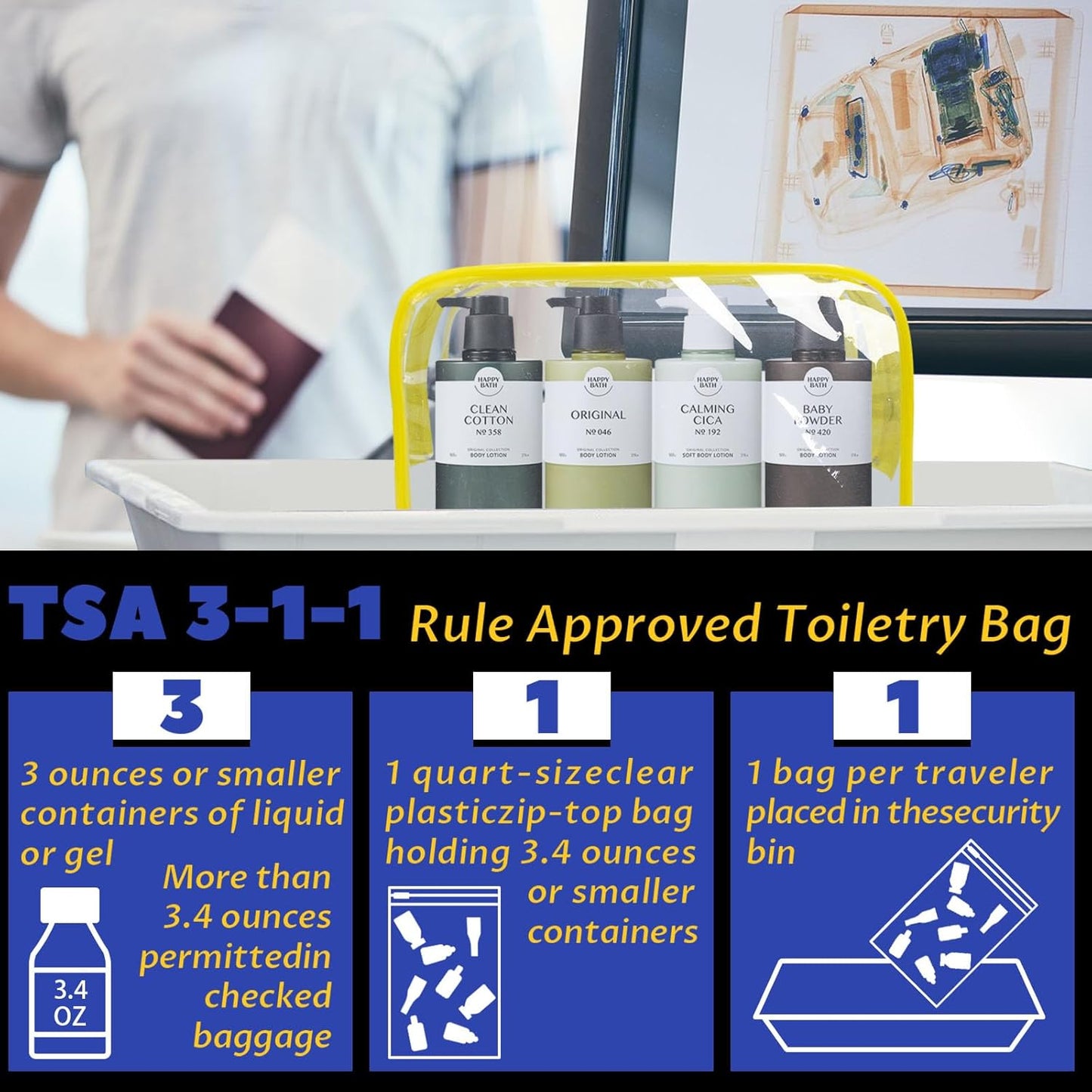 16 Pieces Clear Makeup Bag PVC Zippered Clear Toiletry Carry Pouch Portable Cosmetics Bag Waterproof Makeup Bag Vinyl Plastic Organizer Case for Travel Vacation Bathroom (Yellow-M)