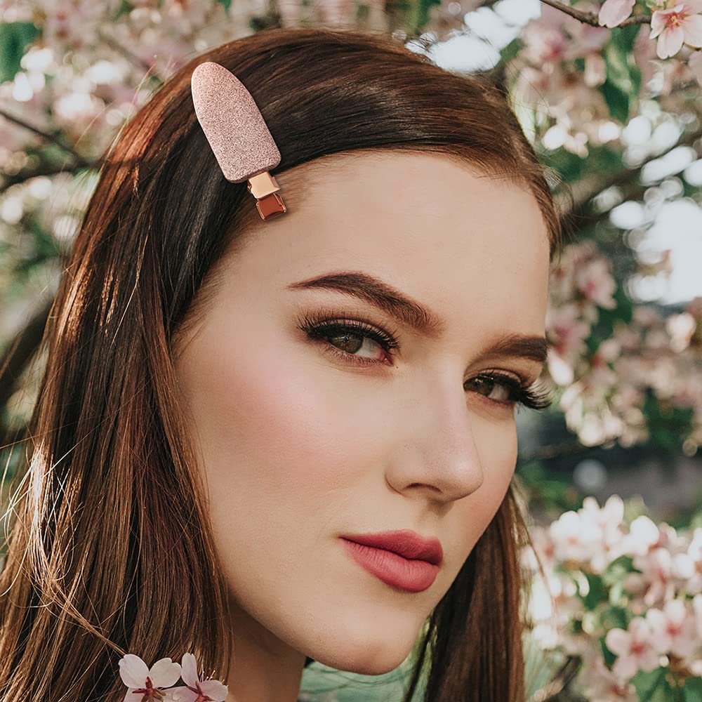 minihope 12 pieces No Bend Hair Clips, Curl Pin Clips, No Crease Hair Clips for Makeup Application，2022 style, non-slip.Hair won't get caught between plastic attached to metal. (Shiny)…