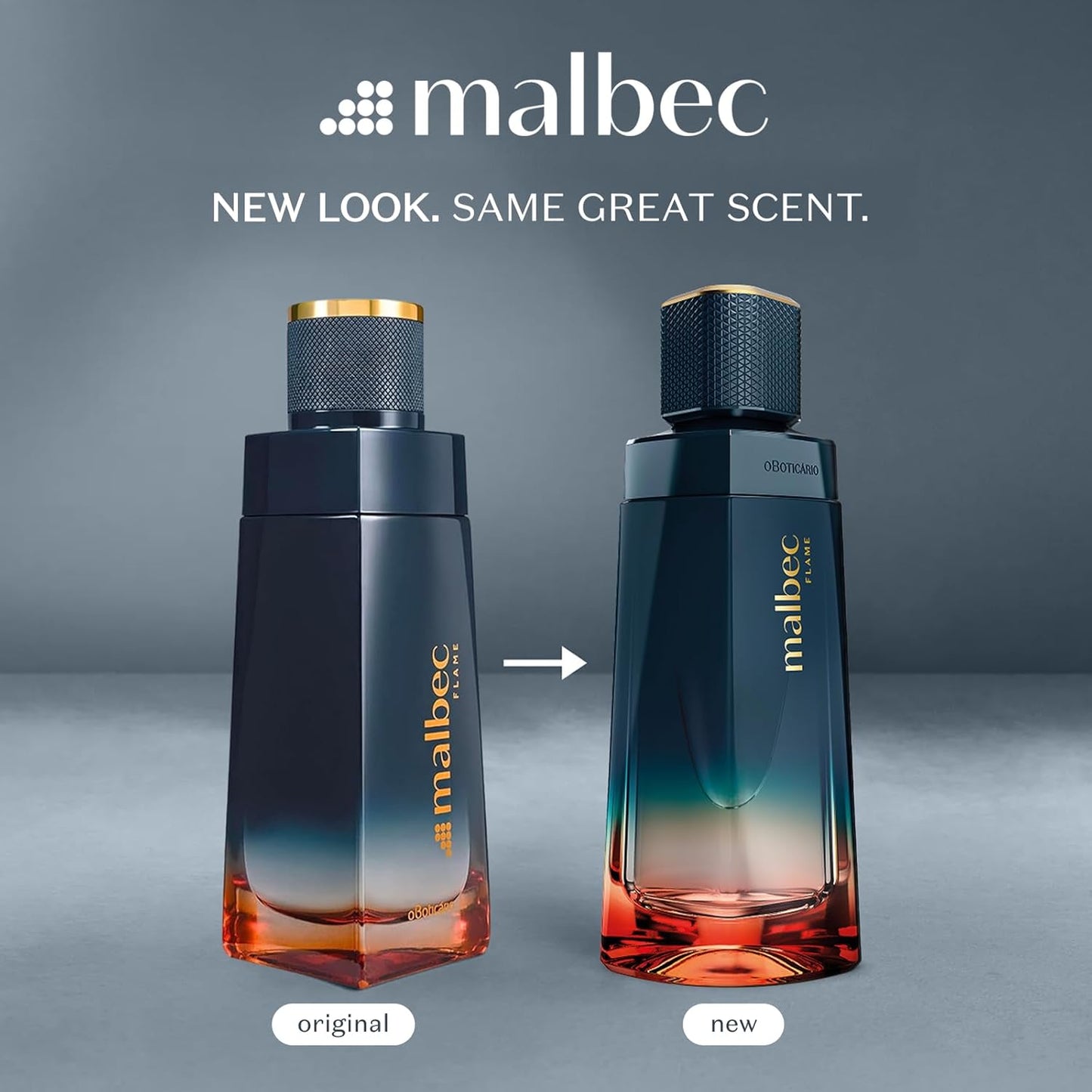 Malbec Flame Eau De Toilette by O Boticário, Cologne For Men, French Oak Barrel-Aged Red Wine & Woody Nerello Grape Scent, 3.4 Ounce