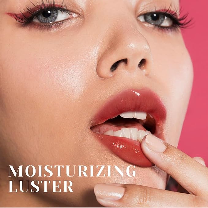 Plumping Lip Oil, Hydrating Gloss Tinted Lip Balm Transparent Lip Care, Big Brush Head Glitter Shine, Long Lasting Nourishing Non-sticky Fresh Texture(ROSEWOOD)