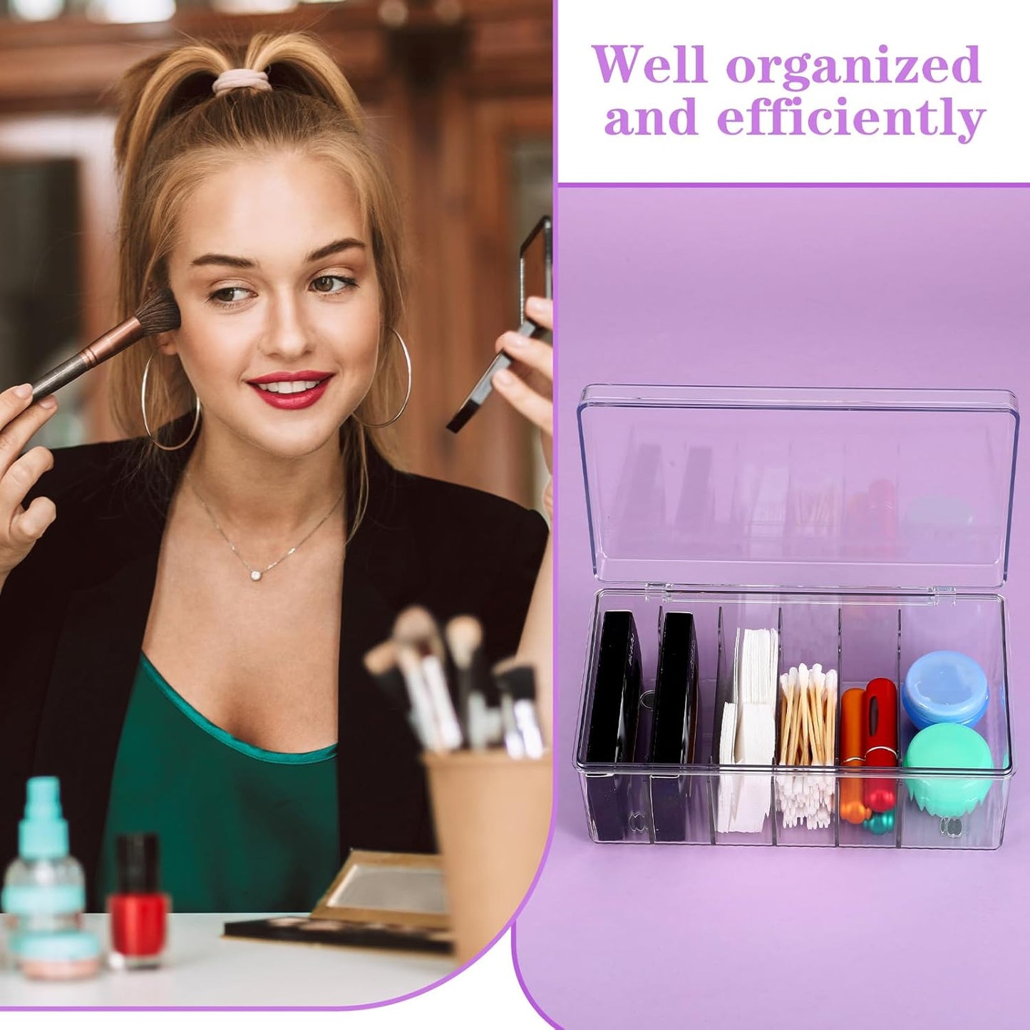 2 PCS Lash Extension Organizers and Storage, Lash-Extension-Supplies Organizer, Lash Cart Organizer, Acrylic Large Capacity Eyelash Extension Supplies Storage Box, Lashes Supplies Container