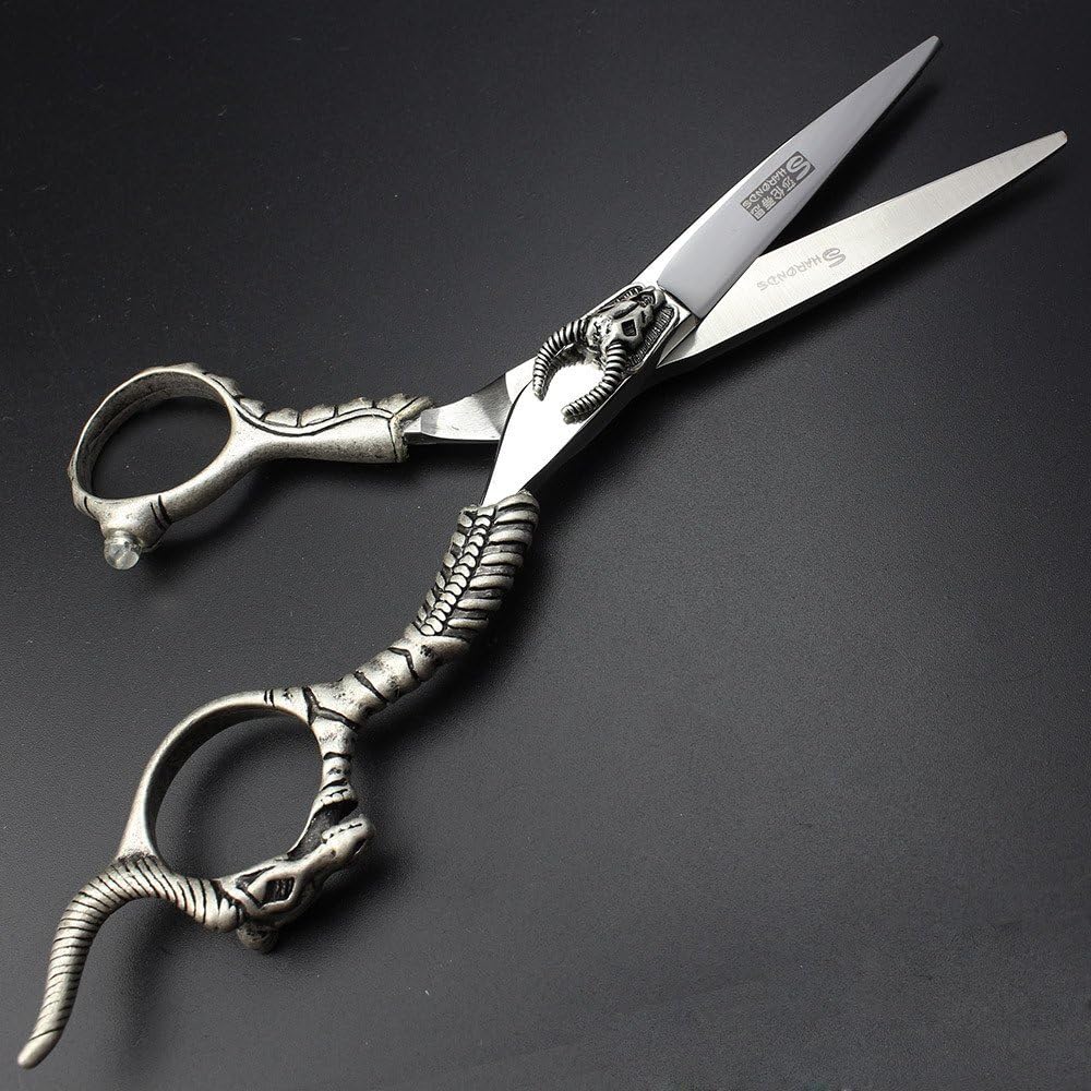 6 Inch Hairdresser, Hairdresser Hair Scissors Set Handle Pattern Noble Resin Hairdresser Tool Stainless Steel Scissors