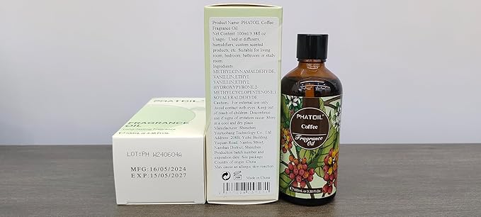 3.38FL.OZ Coffee Fragrance Oils for Aromatherapy, Essential Oils for Diffusers for Home, Perfect for Diffuser, DIY Candle and Soap Making, DIY Scented Products - 100ml
