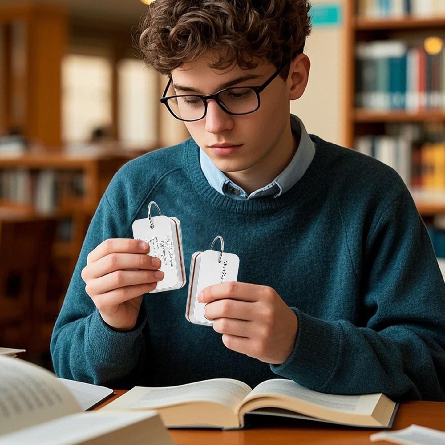 Koogel 300PCS Index Cards with Rings, 2.2 x 3.5 Inch, Small Flash Cards for Studying, Portable Blank Study Notecard for School Office Home Organization, Durable Study To Do List Note Taking Supplies