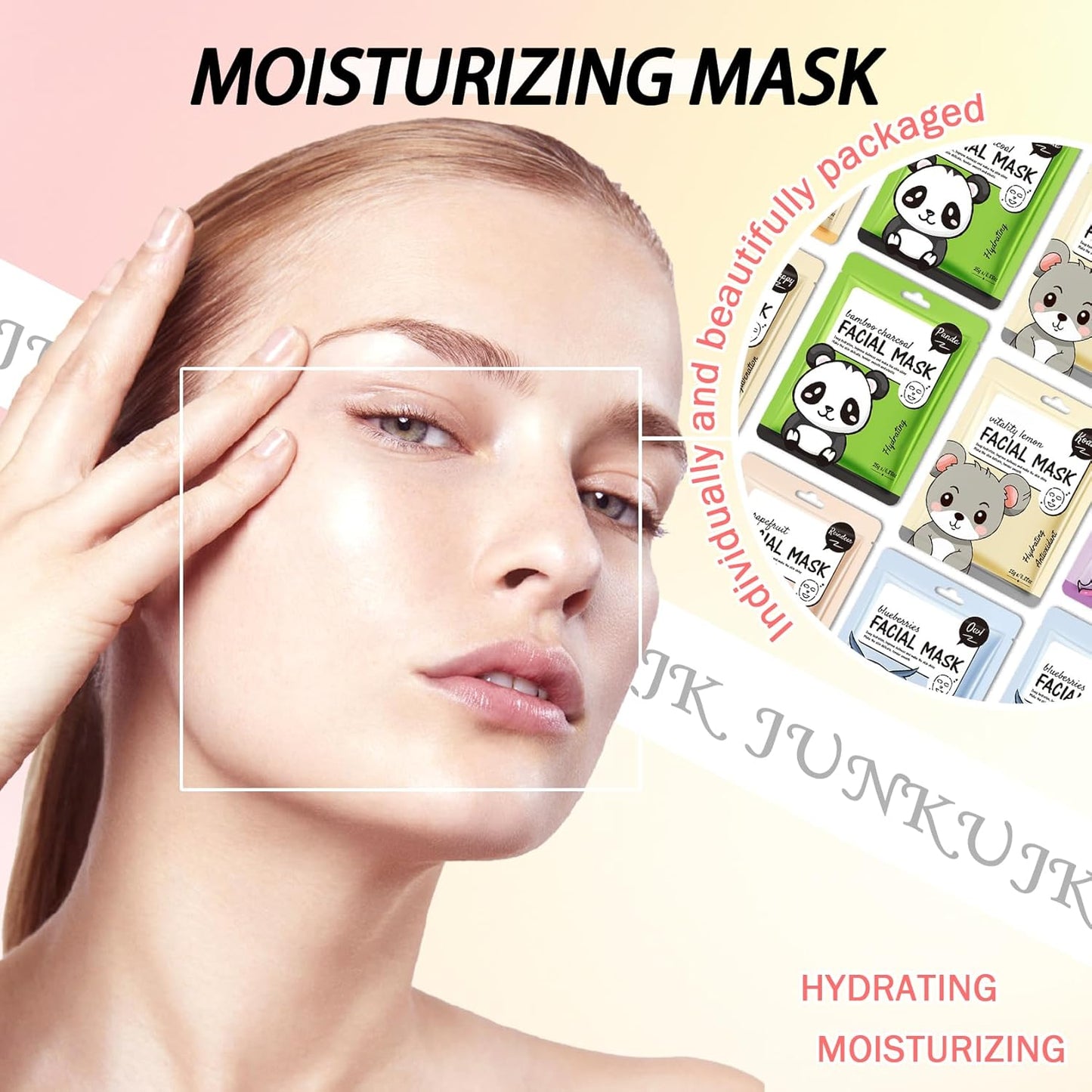 12PCS Hydrating Facial Sheet Mask,Moisturizing Face Masks Skincare Gift Set,Long Lasting Face Mask Skin Care & Facial Mask Kit for All Skin Types 20