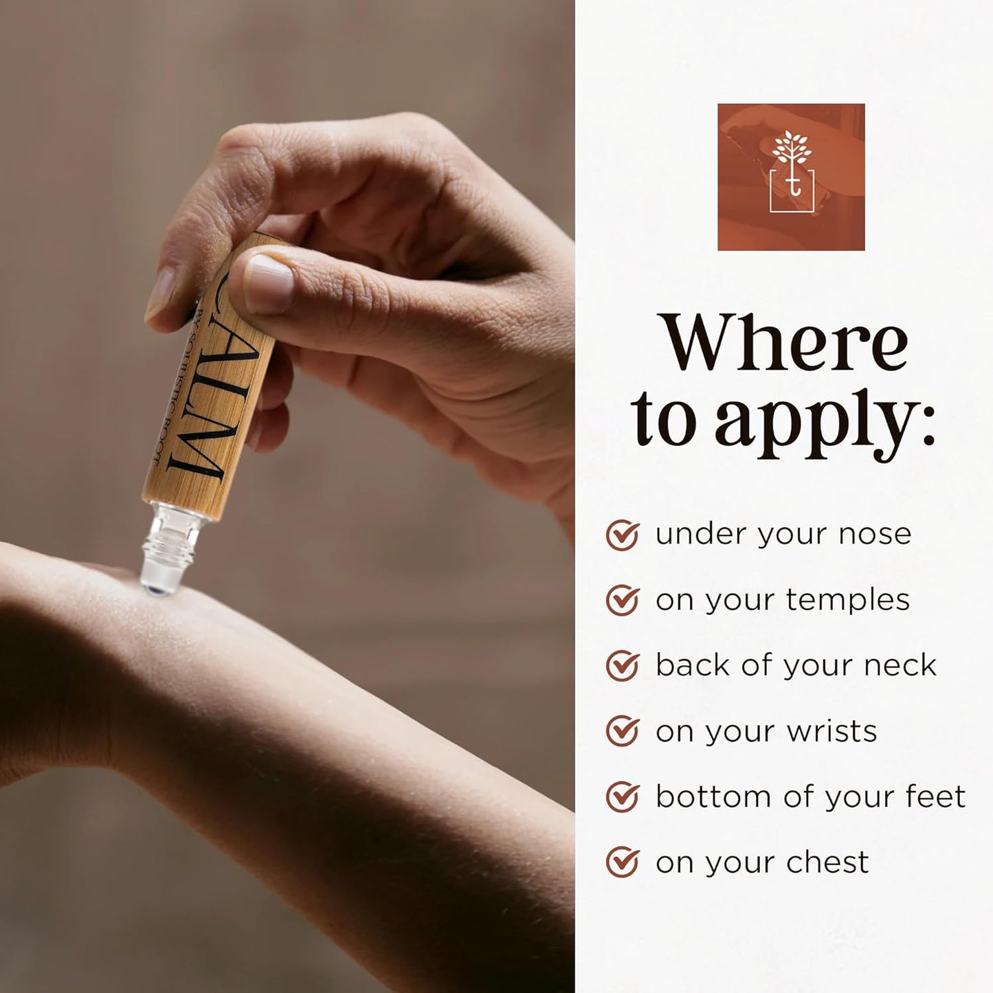 Soulistic Root Calm Essential Oil Roll On for Women – Aromatherapy Blend w/Lavender, Chamomile, Clary Sage – Rollerball for Relaxation, Self Care, Skin, Massage, Wellness & Gift Ideas – 10ml Bottle