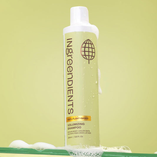 Ingreendients Non Toxic Vegan Volumizing Shampoo with Organic Ingredients For Fine Hair - Strengthening Barley Protein and Chia Seeds, Color Safe, Paraben & Gluten Free, Silicone & Sulfate Free