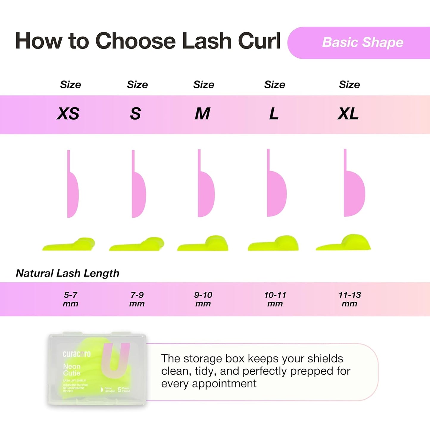 Curacoro Lash Lift Shields, 10 Pcs/5 Sizes Lash Lift Rods, Lash Lift Pads for Eyelash Curling and Lifting, Reusable Silicone Lash Rods For Eyelash Perm Lamination