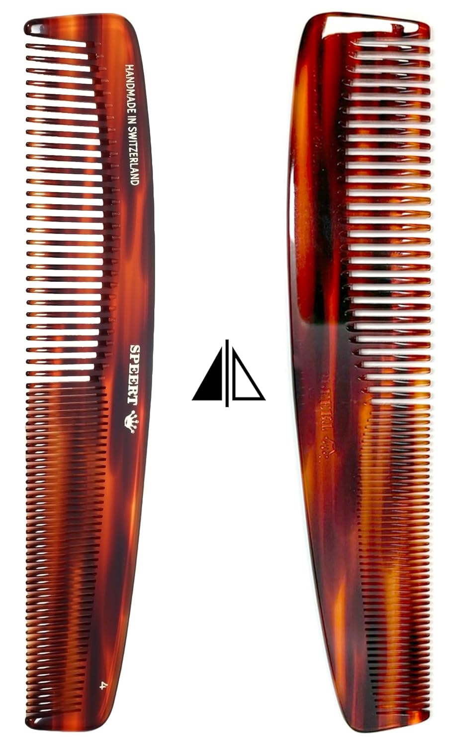 #4 Handmade Wide Narrow Tooth Comb Tortoise Havana Acetate Thick Coarse Curly Thin Fine Straight Hair Detangling Parting Grooming Teasing Styling Hairdresser Barber Hairdressing Wet Dry Pocket