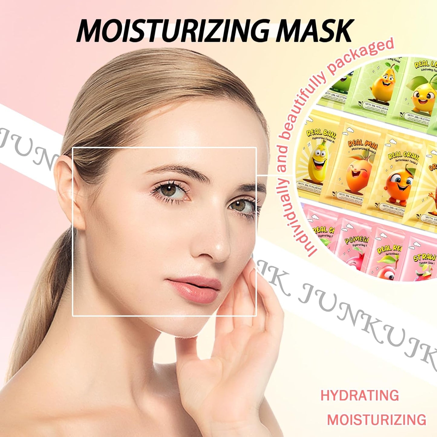 19PCS Hydrating Facial Sheet Mask,Moisturizing Face Masks Skincare Gift Set,Long Lasting Face Mask Skin Care & Facial Mask Kit for All Skin Types 14