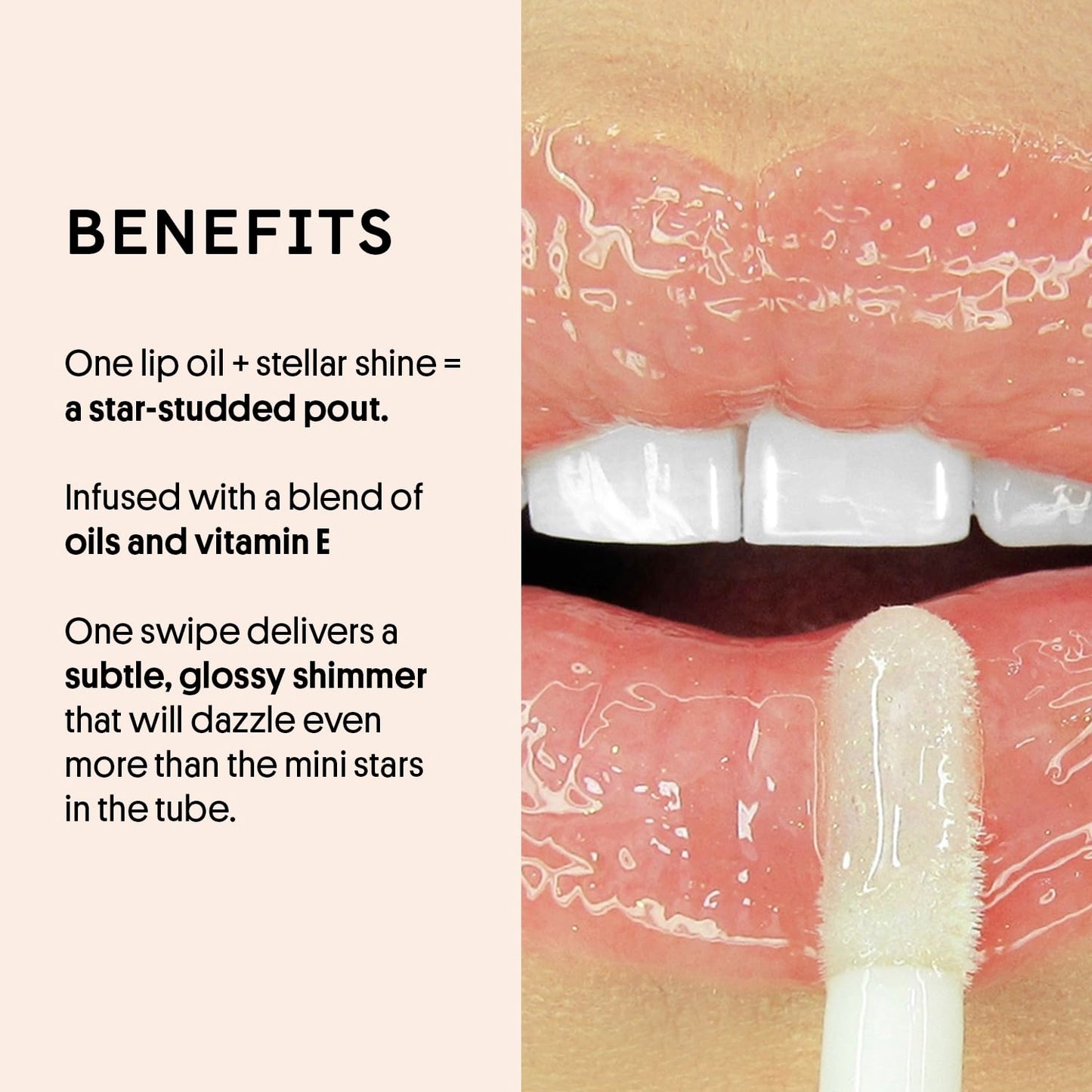 Winky Lux In The Stars Lip Oil - Silky Shine & Hydrating Non Sticky Lip Gloss, Infused with Golden Stars & Nourishing Jojoba Oil, with Soft Vanilla Scent