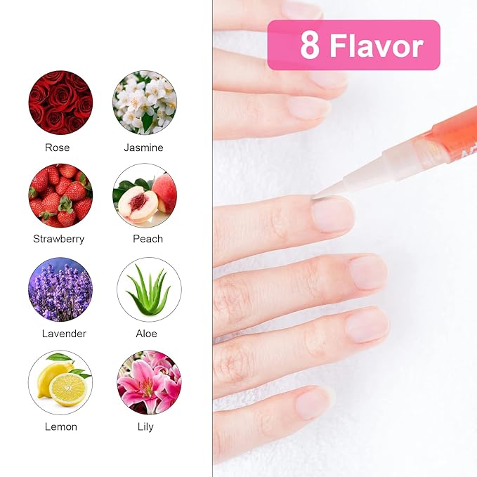 8Pcs Flavors Nail Revitalize Oil Pen Nail Treatment Kit Set