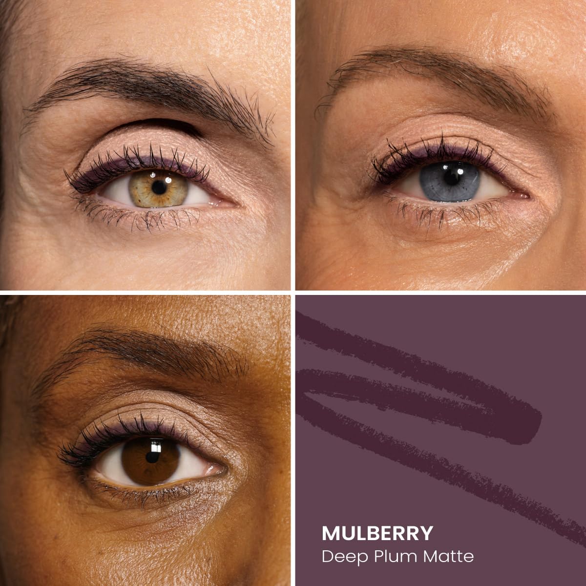 PRIME PROMETICS PrimeEyes Glide Eyeliner for Mature Women – Waterproof, Long-Stay and Mess-Proof – Gel Creme Texture, Discreet Sharpener and Effective Smudger (Mulberry)