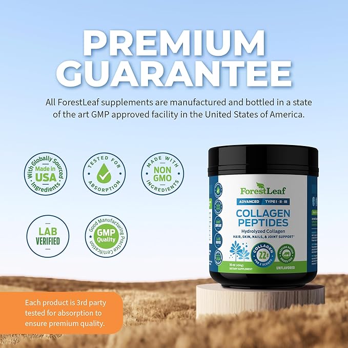 Collagen Peptides Powder Unflavored - Hydrolyzed Collagen Protein Powder Type 1, 2 & 3 - Grass Fed Keto Collagen Powder for Women & Men - Vital Hair, Skin, Nails, Joints, Recovery, 11g Per Serving