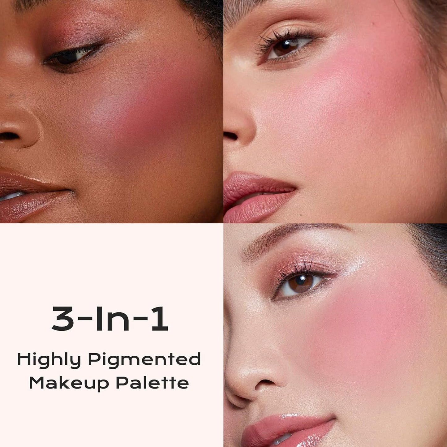Color Nymph Ultra-Creamy Blush Highlighter Bronzer Stackable Makeup Palette | 3-IN-1 Multiuse Matte & Long-Lasting Cream Powder, Makeup Stacks for Travel | Vegan & Cruelty-Free - Sunset Kiss