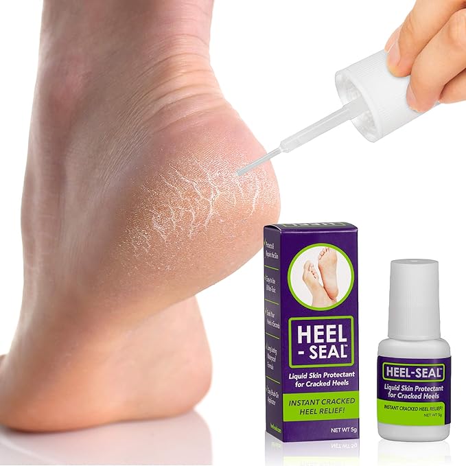 The #1 Liquid Skin Protectant for Cracked Heels, Cracked Feet Treatment, Liquid Bandage, Must-Have Foot Care for Cracked Feet, Calluses, Blisters, Foot Repair, Applicator and Buffer, 1Pk