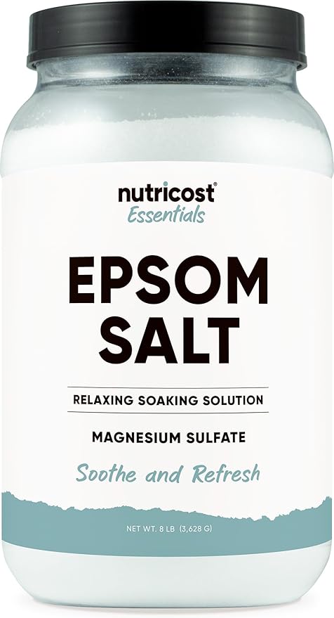 Nutricost Essentials Pure Epsom Salt 8 LBS (100% Pure Magnesium Sulfate) - Relaxing Soaking Solution