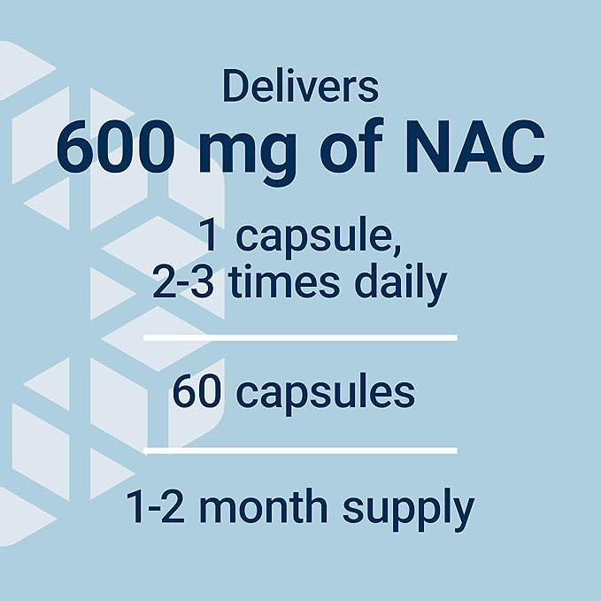 Life Extension N-Acetyl-L-Cysteine (NAC), Immune, Respiratory, 600 mg, 60 Capsules