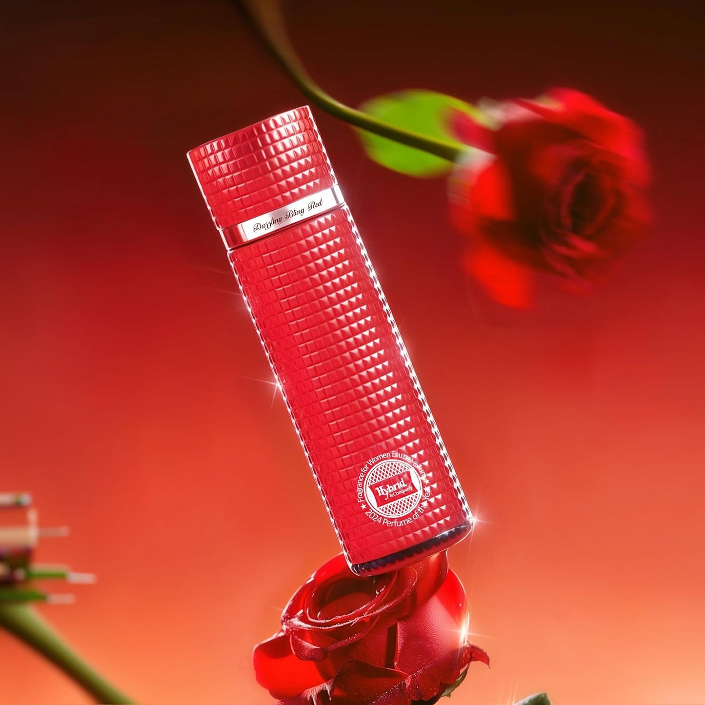 Hybrid & Company Women Dazzling Bling Red Pour Femme Eau De Parfum Vaporisateur Natural Spray 3.4 Fl Oz