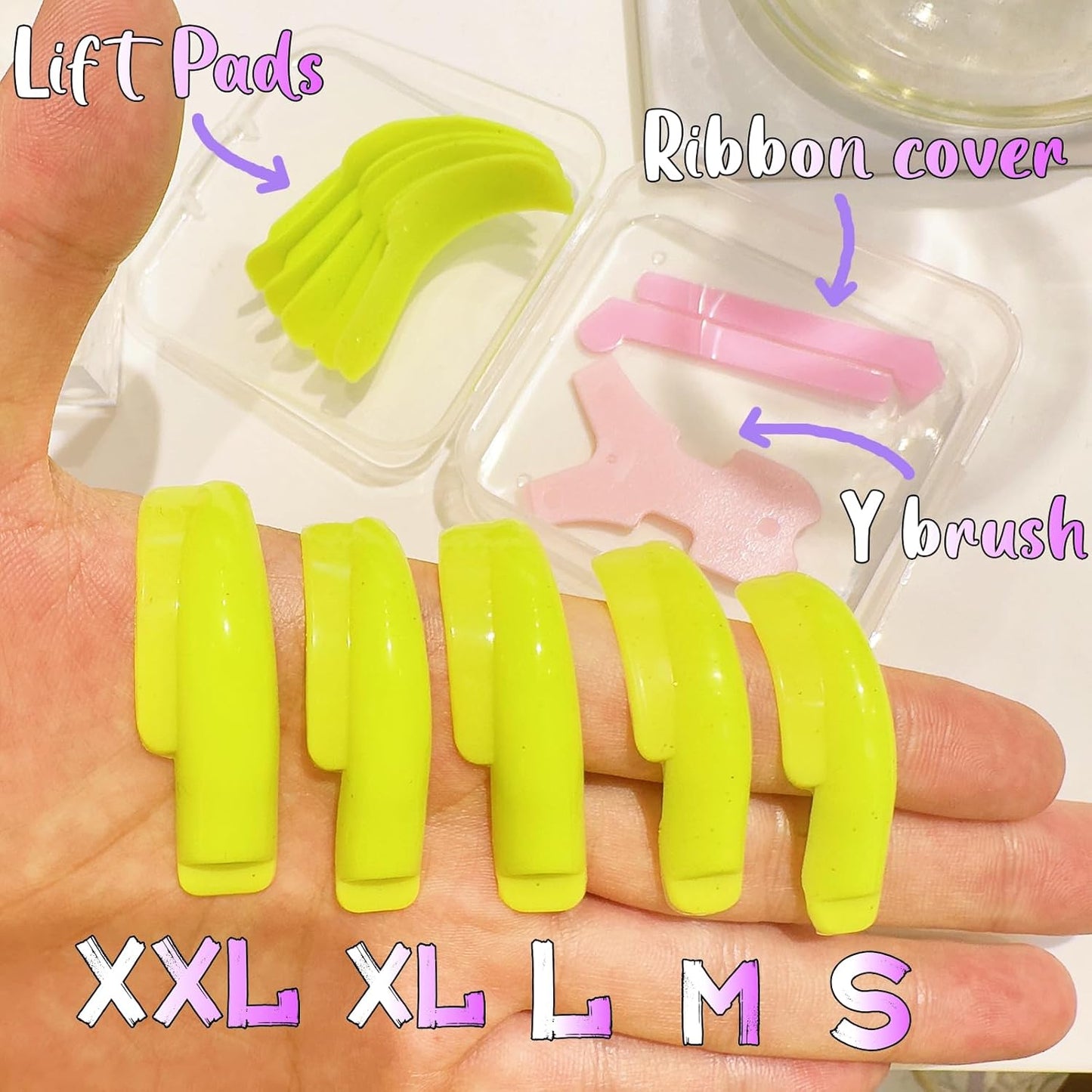 Lash Lift Pads Eyelash Lift Shield C Curl 5 Size Lash Lift Lamination Pad, Rapid 5 Minute Eyelash Lifting Shields Make Eyes Voluminous Flexible C curl Pads Extreme Perm Rod 100 Applications