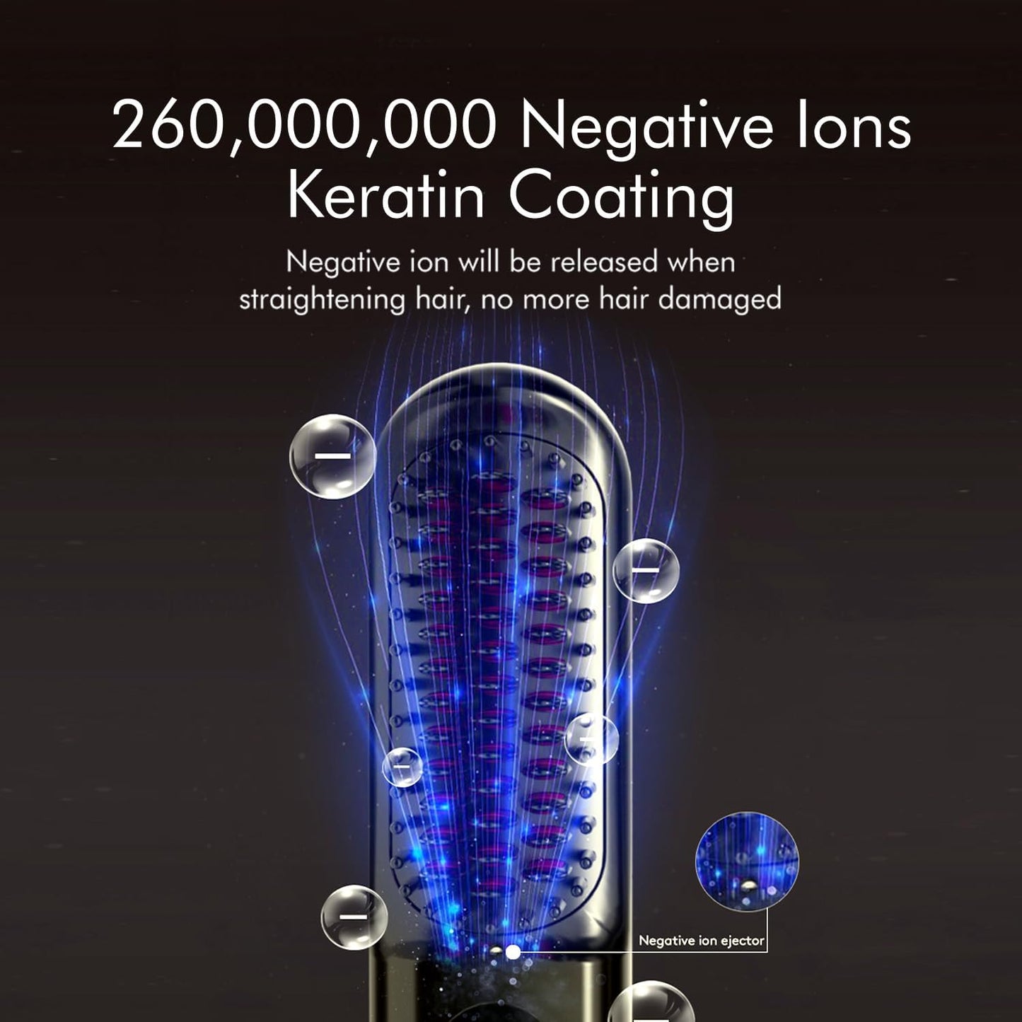 Mindrain Mini Cordless Hair Straightener Brush Pro A+, Portable Straightening Brush for Travel, Ionic Hot Comb Straightener, USB Rechargeable, It can be Used While Charging, Gifts for Women. (Black)