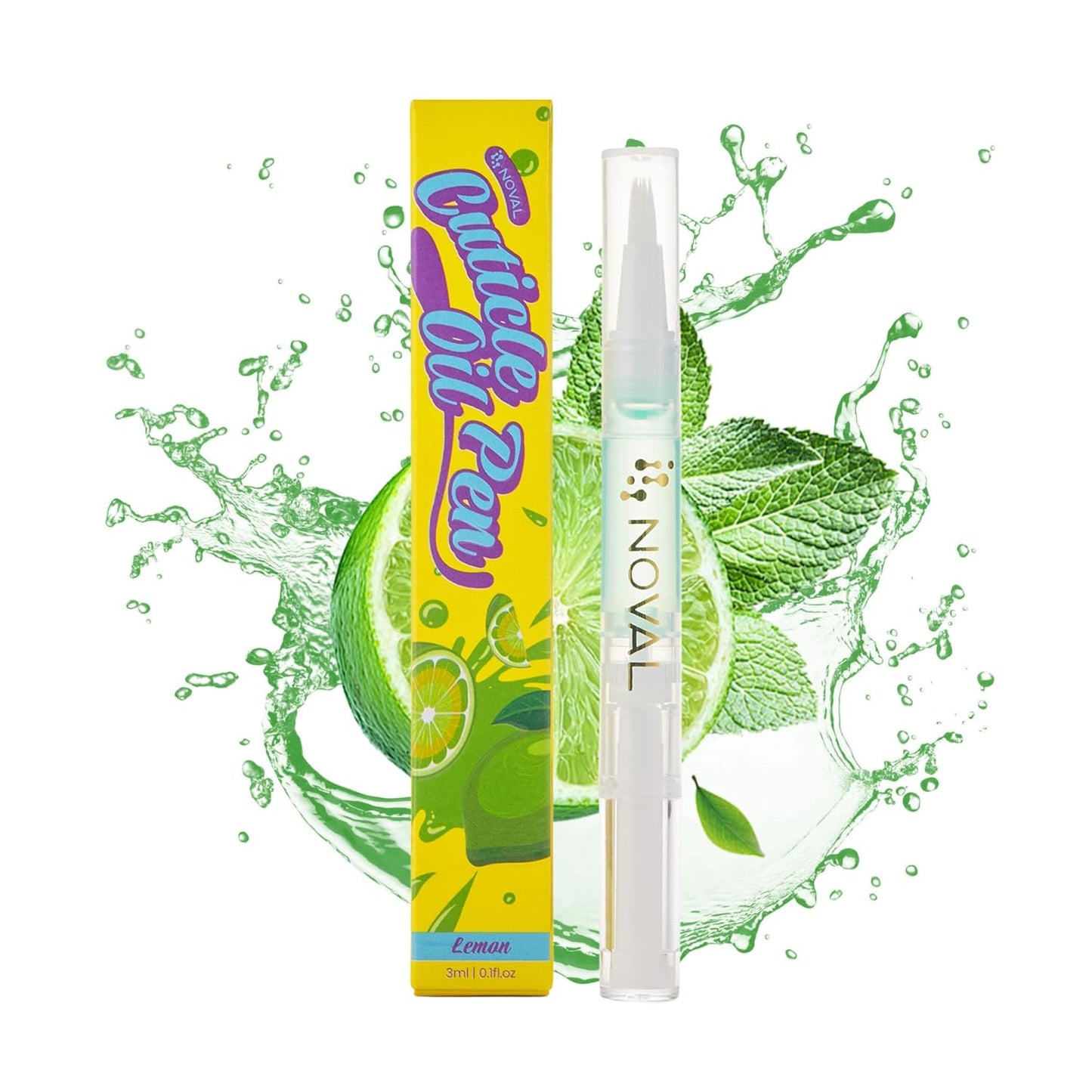 NOVAL Cuticle Oil Pens for Nails – Moisturizing & Fast Absorption, Non-Greasy, Lime Scent, 6PCS