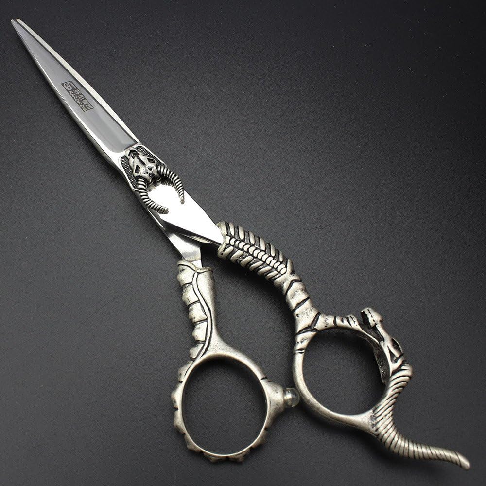6 Inch Hairdresser, Hairdresser Hair Scissors Set Handle Pattern Noble Resin Hairdresser Tool Stainless Steel Scissors