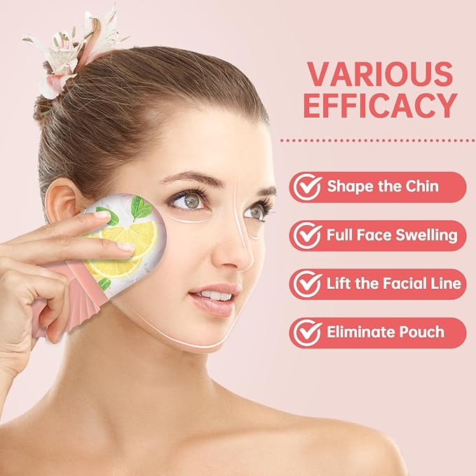 Ice Roller for Face and Eye，Ice Cube Roller Massager for Skin Women Care Tools, Naturally Conditioning De-Puff Eye Bags, Reduce Migraine Pain， Reusable Massage Silicone Ice Mold （Pink）