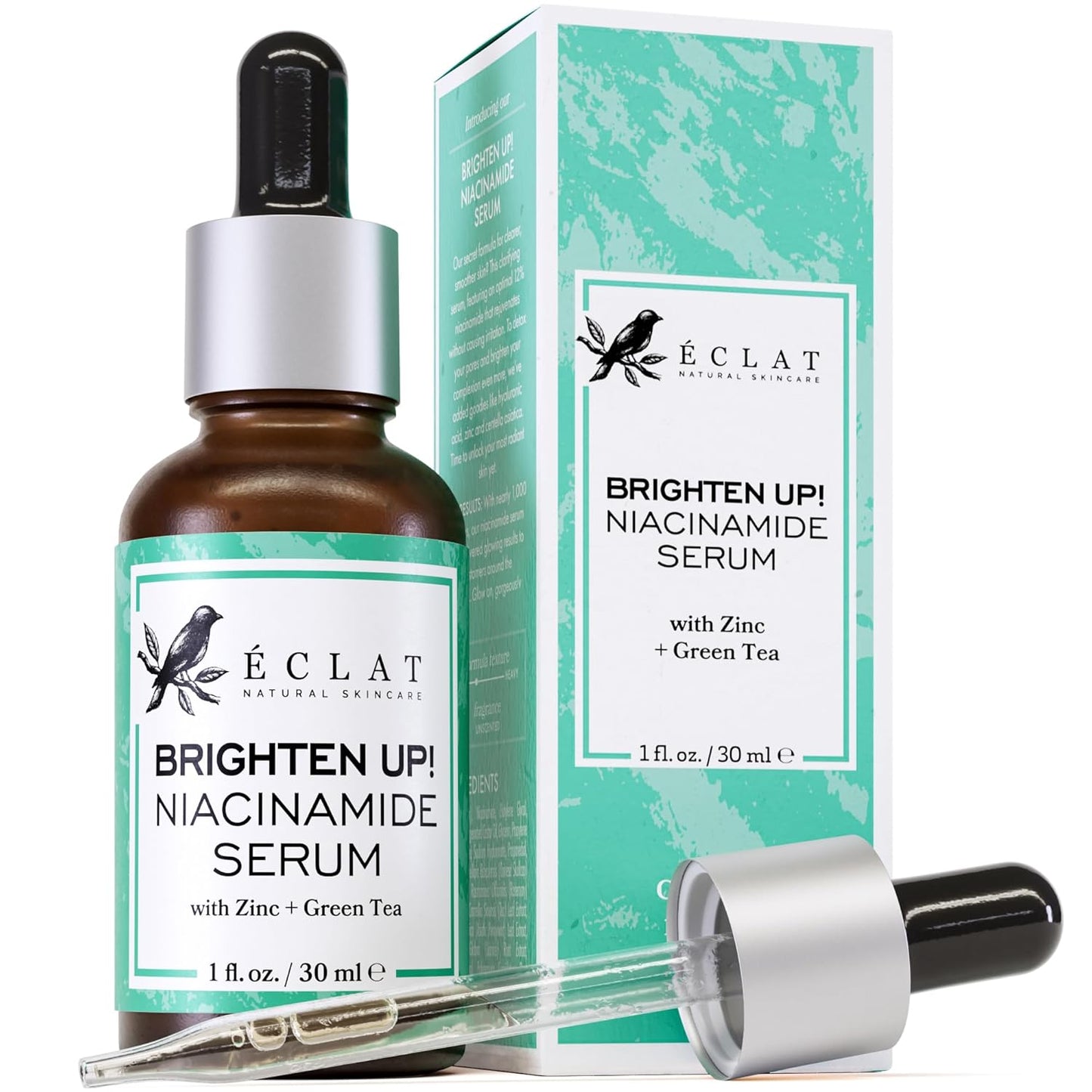 Eclat Skincare Clarifying Niacinamide Serum - 12% Niacinamide with Zinc PCA & Hyaluronic Acid - Hydrating & Soothing Formula - Facial Serum for Minimizing Pores and Improving Skin Texture 1 Fl Oz