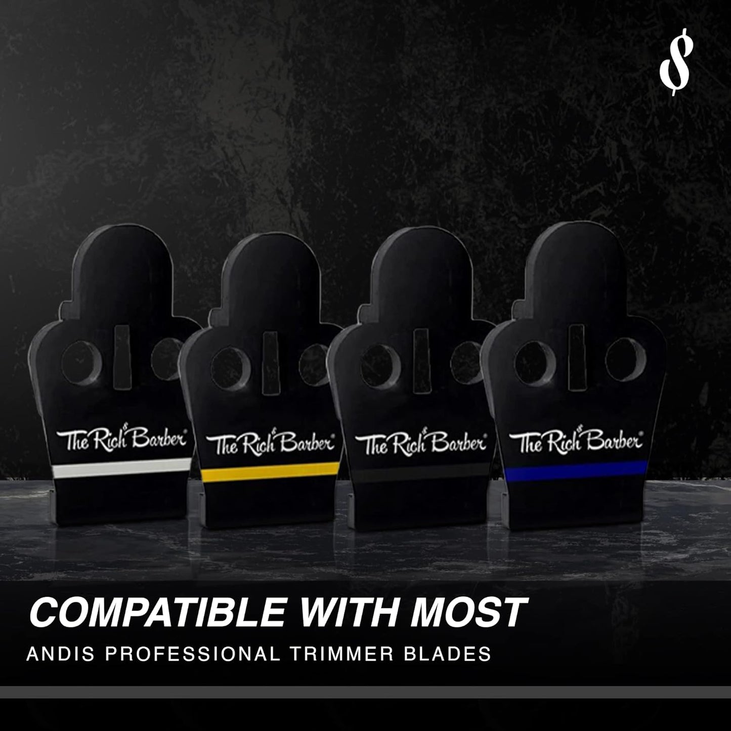 The Rich Barber Pro Barber Tools Set - Accessories Kit with 1-Minute Blade Modifier & 10-Second Blade Setter - Zero Gap Trimmer Alignment Tool, Blade Sharpener Block - Professional Barber Supplies